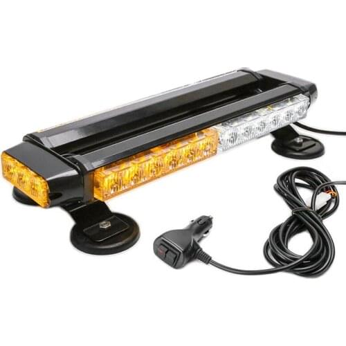 30 LED Car Emergency Light Bar Flash Warning Roof Strobe Beacon Amber White Top Car