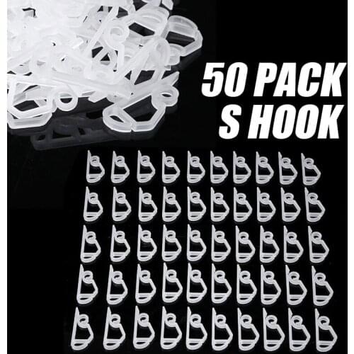 50pcs Plastic Gutter Hooks Clips Icicle Fairy Lights Small And Lightweight Multi Purpose For Outdoor Christmas