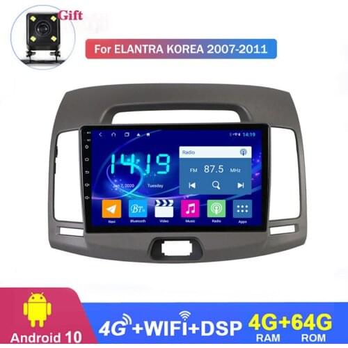 8-core Head Unit Stereo for Elantra korea 2007-2011 Android 10 System Car Screen Player GPS Navigation Built-in CarPlay and DSP