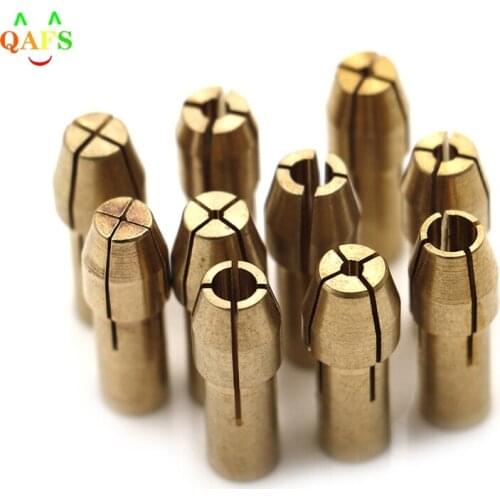 10Pcs Mini Drill Chucks Adapter 0.5mm-3.2mm Dremel Mini Drill Chucks Chuck Adapter Micro Collet Brass For Power Rotary Tool