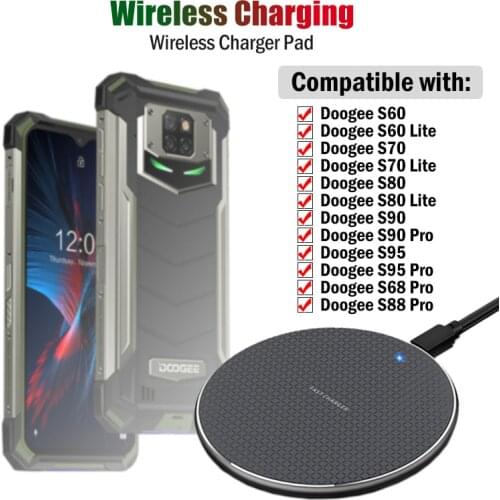 10W Fast Qi Wireless Charging for Doogee S95 S90 S88 S68 Pro 5W Phone Wireless Charger for Doogee S60 S70 S80 Lite BL9000