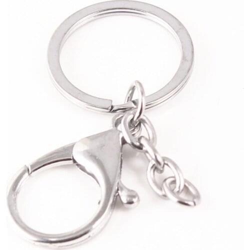 20pcs/lot Key Ring ( Ring Size: 30mm ) Key Chain Silver Plated 56mm Long Round Split Keychain Key rings Wholesale