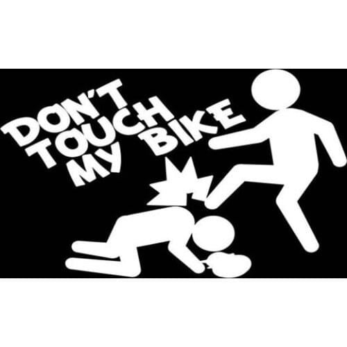 Black/Sliver Don't Touch My Bike Vinyl Car Decal Sticker Rear windshield Funny Decals Waterproof Removable S1128