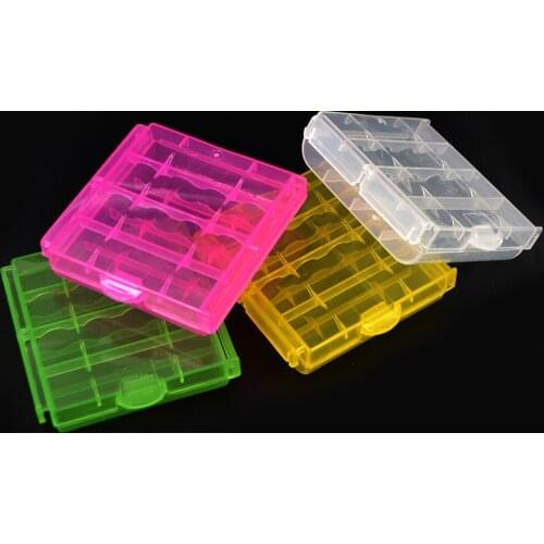 2019 Colorful Plastic Case Holder Storage Box Cover for 10440 14500 AA AAA Battery Box Container Bag Case Organizer Box Case