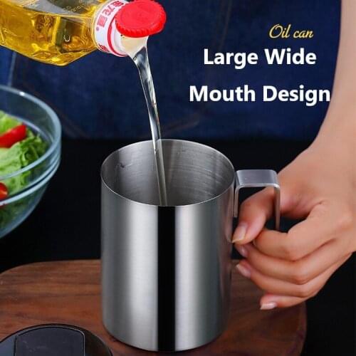 Dropshipping Stainless Steel Oil Pot Container Jug Storage Can With Automatic Lid Cooking Oil Pot For Kitchen Household Tools