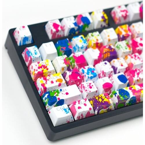 Graffiti key cap ABS two-color light transmission OEM Water transfer 87/104 personality Literal for MX switch of mechanical key