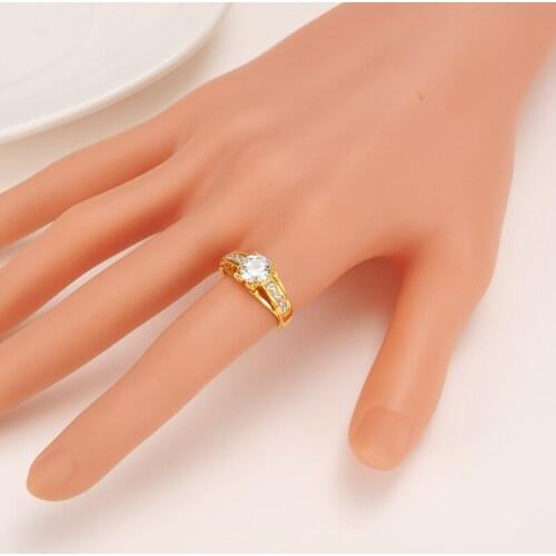Bangrui crystal rings for women metal crystal rhinestone gold ring court style luxury zinc alloy finger ring bijoux wedding gift