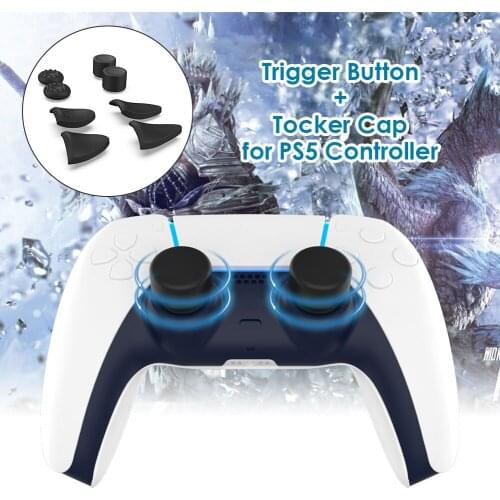 8 in 1 Rocker Caps For PS5 Gamepad L2 R2 Trigger Button + Rocker Thumb Stick Cap Button Set Key Protection Button Non-slip Cap
