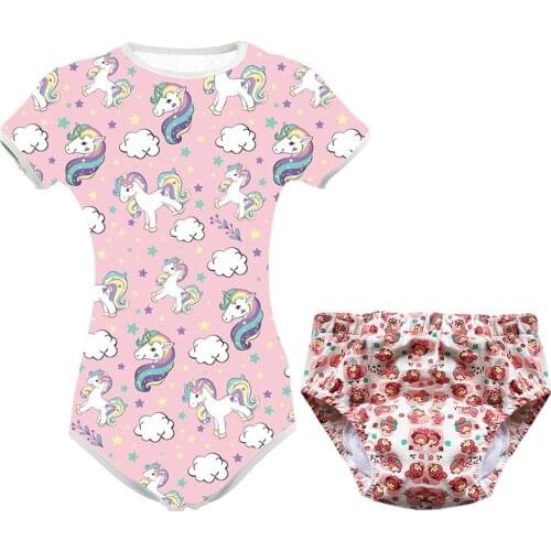 Adult Baby ABDL Bodysuit Diaper Incontinence Booster Pads Training Pant And Pajamas Set