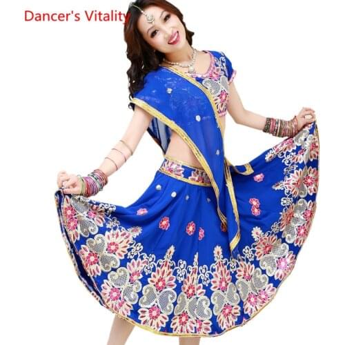 India Dance Suit Handmade Embroidered Sequins Costumes Women/Ladys Belly Dance Performance/Practice Clothing Suits
