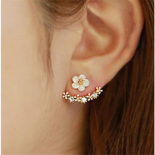 Cute Fashion Cherry Blossoms Flower Stud Earrings For Women Several Peach Blossoms EarringsJewelry