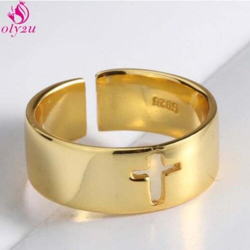 Unisex Fashion Rose Gold Ring Female Retro Punk Girl Wedding Engagement Ring Cross Shaped Cross Ring Strange Things Steampunk