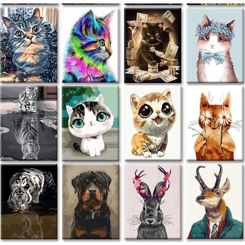 SDOYUNO Frame DIY Painting By Numbers Light Fox Animals Drawing By Numbers Modern Wall Art Painting & Calligraphy For Home Decor