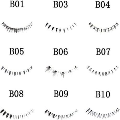 5 Pairs Lower Eyelashes Pack 8 Different Styles Under Eye Lashes Soft Lower Eyelashes 100% Handmade Clear Band Bottom Lashes