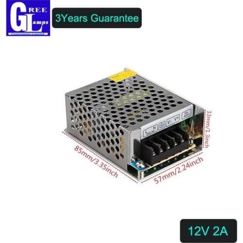 New Arrival DC 12V 2A 24W Regulated Switching Power Supply Switch Driver Voltage Transformer for LED Strip Light Display 220V