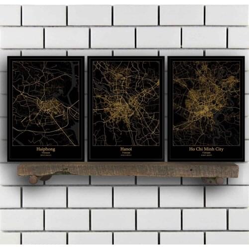 Haiphong Hanoi Ho Chi Minh City Vietnam Map Poster