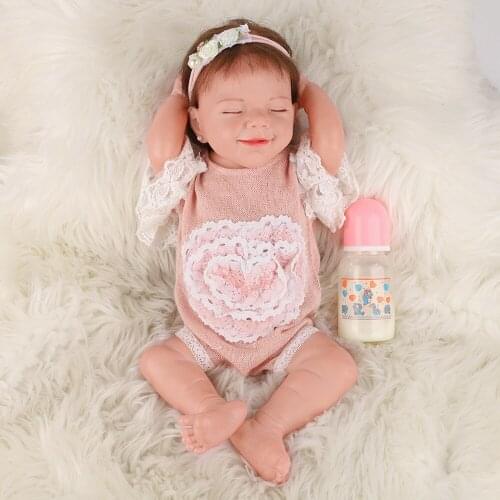 Lifelike Newborn Sleeping Eye-closed Baby Doll 20 Inches Reborn Toddle Gift Toy for Children