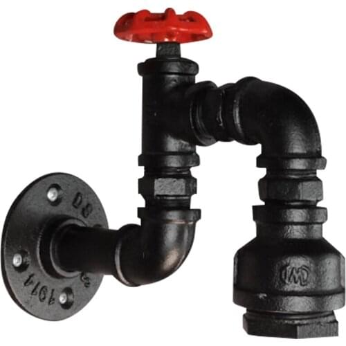 Retro Industrial Style Bar Coffee Shop Restaurant Creative Wrought Iron Wall Lamp Decoration Water Pipe Wall Lamp Rack