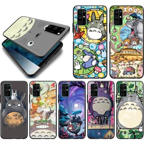 Cute Totoro Anime Studio Ghibli For Huawei Honor 10i 10 9C 9A RU 9X 9N 9S 9 Pro Lite Play 3E V9 Black Silicone Phone Case