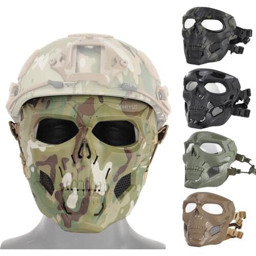 Airsoft Tactical Full Face Mask Hunting Paintball Shooting Cs Wargame Skull Mask Combat Cosplay Halloween Party Cycling Masks