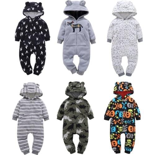 IYEAL Winter Newborn Baby Hoodie Clothes Fleece Infant Girl Climbing New Spring Toddler Outwear Rompers 3m-18m Boy Jumpsuit