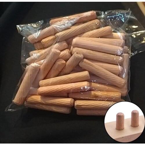 100pcs/set Wood Dowel M6/8 Round Fluted Craft Pins Rods 30-40mm for Woodworking Cabinet Drawer Joints Furniture Fitting