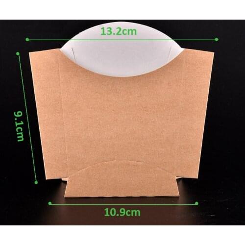 100pcs/lot-13*11*9cm Disposable kraft French fries box Chicken rice flower Snack storage boxes DIY baking packing box