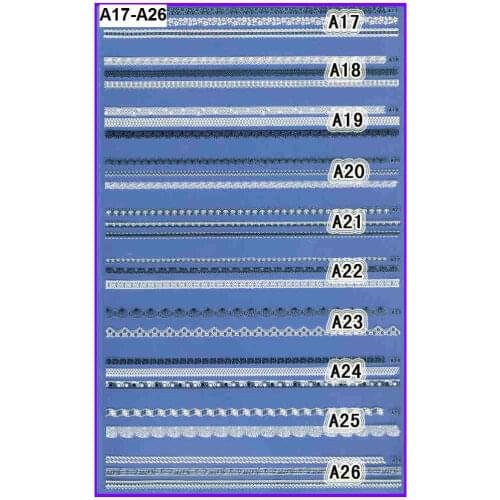 1X LARGE SHEET 3D SELF ADHESIVE FRENCH SMILE BLACK WHITE LACE NAIL ART STICKER A17-26