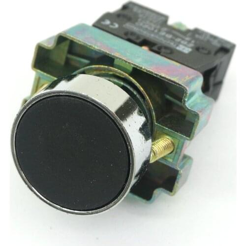 22mm Mount 10A 600V 1 Normal Close Momentary Flush Round Black Pushbutton Switch XB2-BA22
