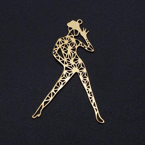 3pcs/lot Unique Dancer 100% Stainless Steel DIY Earring Necklace Charms For Jewelry Making Charm