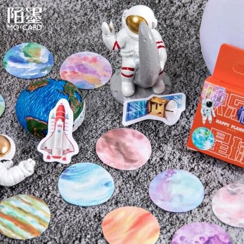 46 Pcs/box Happy Color Planet Decorative Stationery Mini Stickers Scrapbooking DIY Diary Album Kawaii Stick Lable