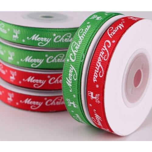 9m Merry Christmas Letter Print Silk Satin Ribbon DIY Craft Gift Wrapping Decor Headwear Wrapping Wedding Xmas Decor Material