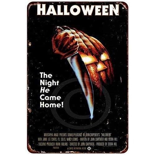 Anjoes Tin Sign Halloween Movie Poster Vintage Reproduction Metal Sign 8 x 12