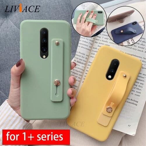 Hand Band silicone case for oneplus 7 pro 6 6t 5 5t 7t wrist band holder phone holder kickstand soft cases one plus 7 back cover