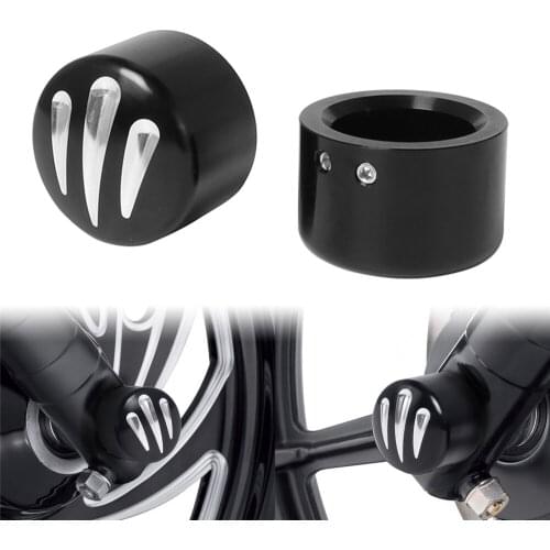 2PCS Black Motorcycle Front Axle Nut Cover Cap Bolt Aluminum For Harley FatBob Touring Electra Road Glide Sportster XL883 1200