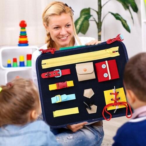 Baby Puzzle Basic Skills Toddler Activity Board for Fine Motor Skills Learn to Dress Board Educational Learning Toys