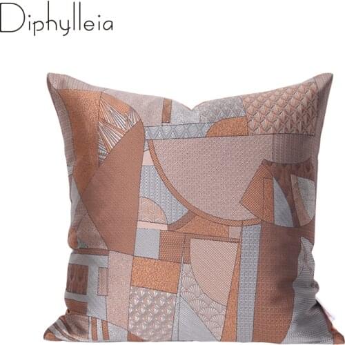 Diphylleia Contemporary Art Cushion Cover Modern Abstract Pattern High Precision Jacquard Square Pillowcase Chic Home Decorating