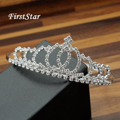 FirstStar Sinny Rhinestone Bridal Hair Jewelry Kids Princess Girls Crystal Prom Tiaras And Crowns Headband For Birthday Wedding