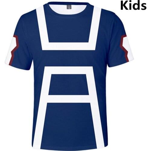 3 To 13 Years Kids T Shirt My Hero Academia Mens T-shirts Midoriya Izuku 3D Printing Tshirt Boku no Hero Academia Blue T Shirts