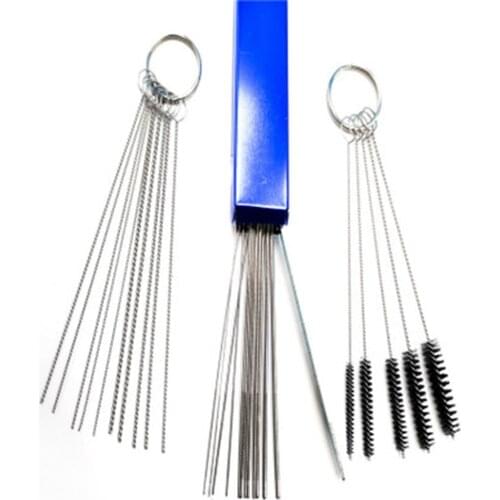 Motorcycle Carburetor Cleaning Tool Carbon Dirt Jet Remove Brushes Needles for Moped Scooter ATV Carb Jets Wire Cleaner Kits