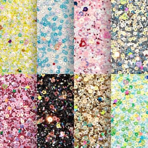 20x33cm Shimmer Chunky Glitter Faux Leather Sheets Mix Sequins Synthetic Leather for DIY Earrings Hair Bow,1Yc19607
