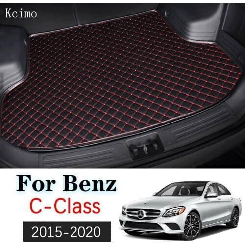 Leather Car Trunk Mat Benz Carpet Tail Cargo Liner For Mercedes Benz C Class 2015-2020 Trunk Boot Mat Rear Benz W205 Liners Pad