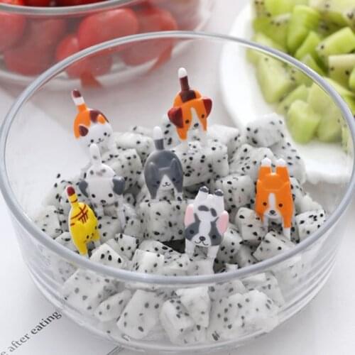 7Pcs Cute Mini Animal Cartoon Food Picks Children Snack Cake Dessert Food Fruit Forks Lunch Bento Accessories Party Decoration