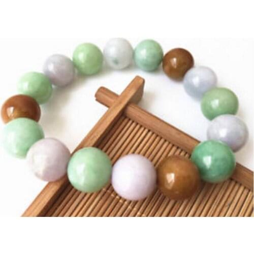 Fashion jewelry AAA Green Red 100% Natural A JADE JADEITE Bead Beads Bangle Bracelet 12MM