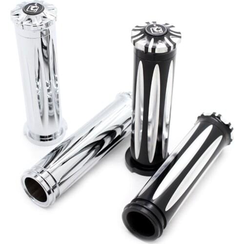 Motorcycle Grips For Harley Electronic Throttle Wire Touring Tri-Glide 2008-2017 1" Aluminium CNC Handlebar Hand Grips