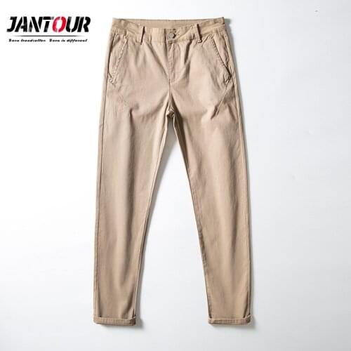 Jantour Brand Autumn Winter New Casual Pants Men Cotton Loose Fit Chinos Fashion Trousers Male Brand Clothing Plus Size 28-40