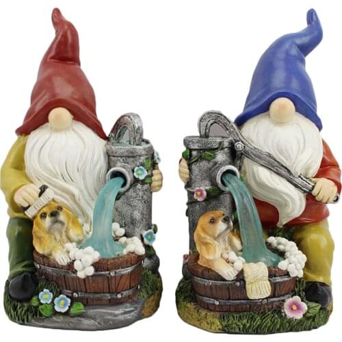 NEW Garden Dwarf Statue-resin Dwarf Statue Carrying Magic Ball Solar Led Light Gnomes Ogród Садовые Фигуры Большие Figurines