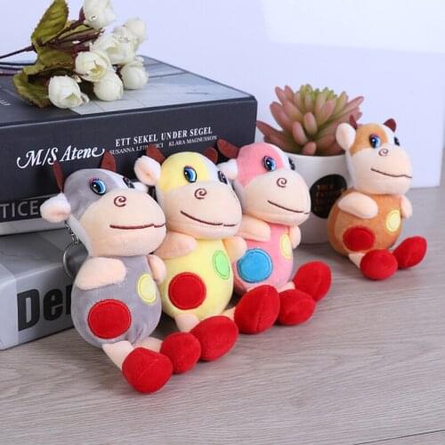 New Chinese Zodiac Year of the Ox Cow Stuffed Baby Plush Toy 12cm Cattle Soft Toy Keychain Pendant Baby Plush Doll toy