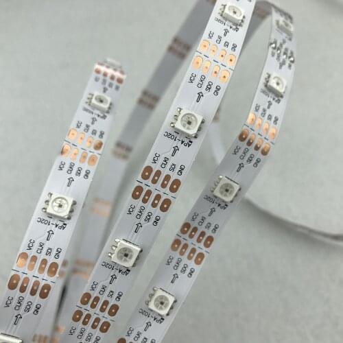 5M DC5V 30leds/m SK9822 addressable led pixel strip;non-waterproof;WHITE PCB;30pixels/m