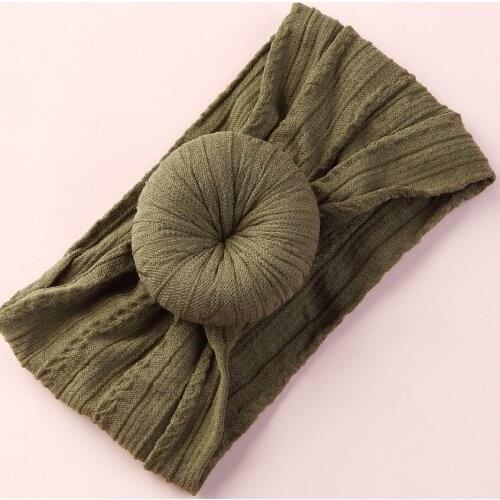 15PC/lot Round Knot Nylon Turban Headband Newborn Donuts Headband,Cable knit headwraps,Children Girls Hair Accessories